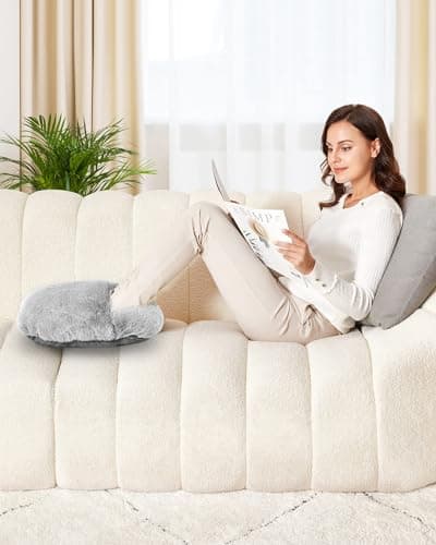 SUPERFA Rubber Hot Water Bottle for Feet, Grey Foot Warmer Slippers — view 6