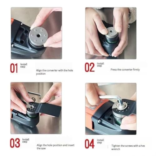 Carbon Steel Star Lock System, Multi-Tool Converter Adapter Power Tools, Saw Blades Adapter Power Tools Advanced Version for DIY Projects & Woodworking — view 3