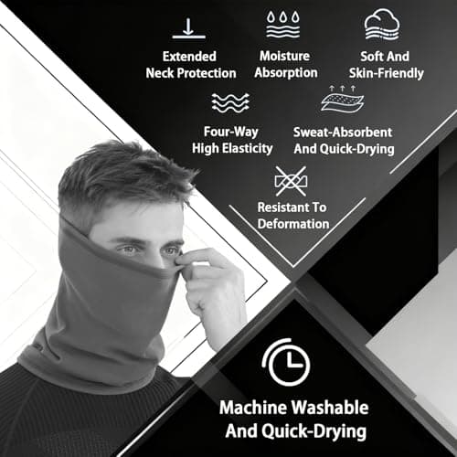 Eastrise 4 Pack Bandana Neck Warmer Ski Snood for Men & Women Multifunctional Headwear Face Mask Elastic Neck Gaiters Windproof Headband Snood UV Resistence for Sports Cycling Hiking — view 4