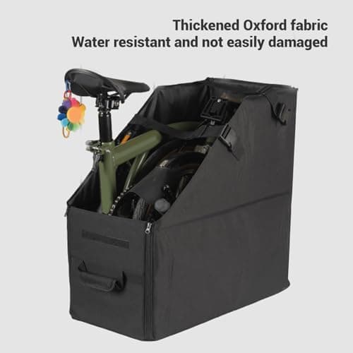 Folding Bike Carry Case,Folding Bike Bag Bike,with Dust Cover,Oxford Fabric Bike Travel Bag Storage Box,for Air Travel,Transport,Shipping — view 6