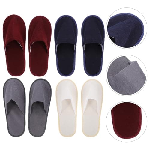 jojofuny 8 Pairs Foldable House Slippers for Travel and Salon Use — view 5