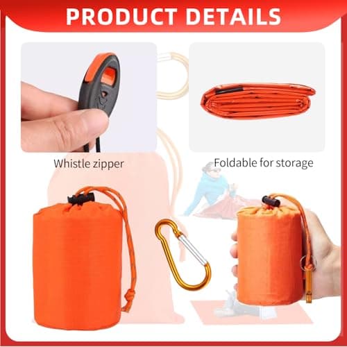 Emergency Survival Bivvy Bag – Lightweight Thermal Sleeping Bag – Waterproof & Windproof – Essential for Camping, Hiking, Outdoor Survival Kits — view 3