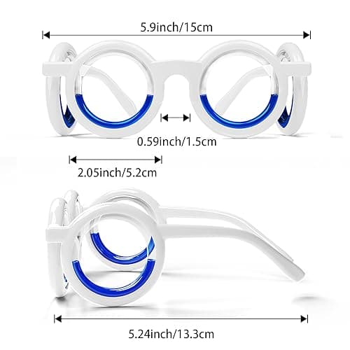 Motion Sickness Glasses, Car Sickness Glasses,Relieve Carsickness Airsickness Seasickness Glasses,Anti Nausea Vertigo Glasses, No Lens Liquid Glasses for Adults or Kids（2Pairs） — view 6
