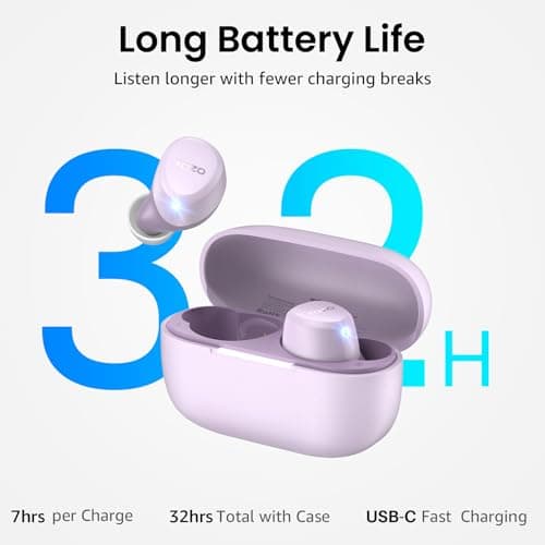 TOZO A1 Wireless Earbuds, Bluetooth 5.3 Earphones, Support APP EQ Setting, 32H Long Playtime, Ear Buds with HiFi Stereo Sound, Light-Weight Wireless Earphones, IPX5 Waterproof(Purple) — view 5