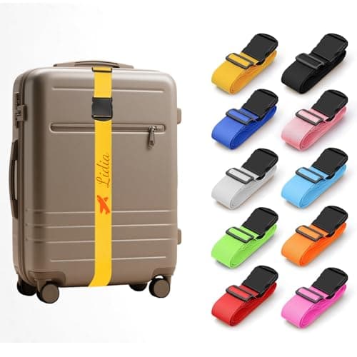 Personalised Suitcase Straps with Embroidery, Adjustable Luggage Strap, 1pc