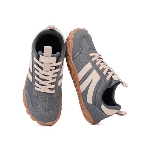 AONETIGER Wide Toe Box Barefoot Shoes Men Women Zero Drop Grey,3UK