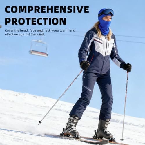 Kids Thermal Balaclava,Kids Winter Hats,Multifunction Windproof Balaclava ski Mask Full Face Cover Hat Breathable Snood Hood Hat Neck Warmer for Cycling Hiking Skiing Snowboarding Outdoor (Blue) — view 3