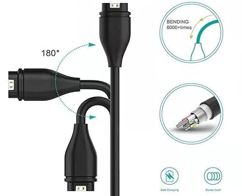 USB C Charging Cable for Garmin Instinct, Instinct 2, 2S, 2X, 3, Crossover, E, Solare (Including Standard, Tactical, Esports, Camo, dēzl, Surf, Solar, AMOLED Variants) - Sync & Charge Lead — view 3
