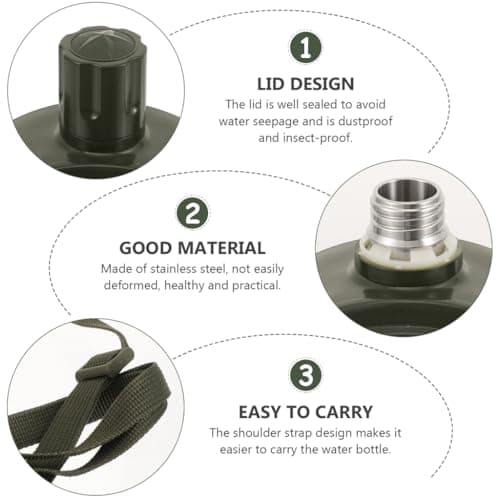 BESPORTBLE Outdoor Sports Water Bottle Water Jug Canteen with Hiking Canteen Water Canister Hiking Water Canteen Water Flask Camo Travel Foot Stainless Steel Camping Bottle re-usable — view 6