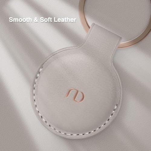 Nereides PU Leather Case Compatible with Airtag Holder, Anti-Scratch Keyring with buckle, Full Protective Cover for Key/Cat/Dog (khaki) — view 3