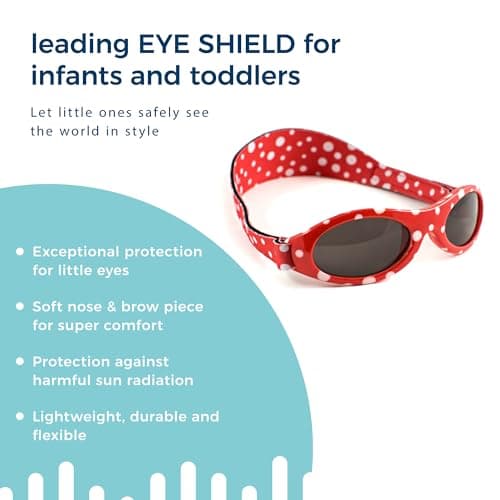 Banz Bubzee Baby Sunglasses - Wrap Around Newborn & Toddler Sunglasses 0-24 Months, 100% UV Eye Protection - Shatter-Resitant Flexible Frame with Strap - Baby Travel, Beach & Holiday Essentials — view 3