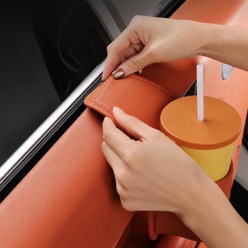 Car Door Cups Holder Hanging Organizer,Car Door Storage Pocket，Orange — view 6