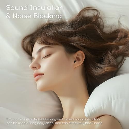 sunvito Sleep Earbuds Bluetooth 6.0 for Side Sleepers, LED Screen, Black — view 3