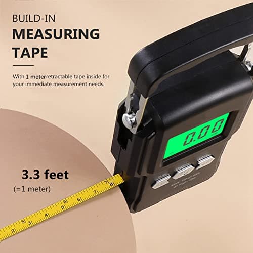 CAMRY Digital Luggage Scale with Hook and Measuring Tape, 165lb/75kg, Black — view 2