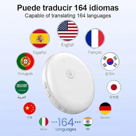 AI Translator Language Translator Device Spanish & English Practice Companion 2026– Supports 151 Languages,traductor de idiomas portatil,Travel Essentials traductor de idiomas portatil，White — view 3