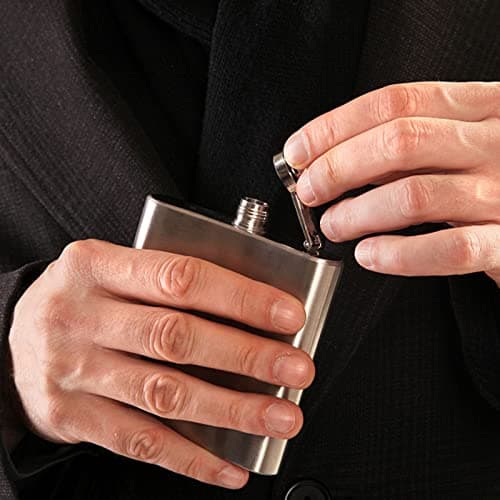 ASelected 8OZ Hip Flasks for Women Men with Funnel Stainless Steel Pocket Flask Whisky Flask Fit for Hiking Party and Barbecue — view 4