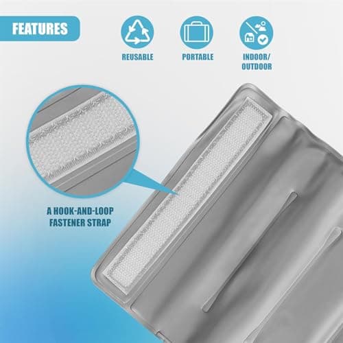 GEEZY Flexible Ice Pack for Wine & Champagne Bottles – Silver, Fits Various Sizes, Reusable with Hook-and-Loop Fastener Strap – Cooler Sleeve for Bottles & Cans – Great for Travel, Picnic, Cool Bag — view 2
