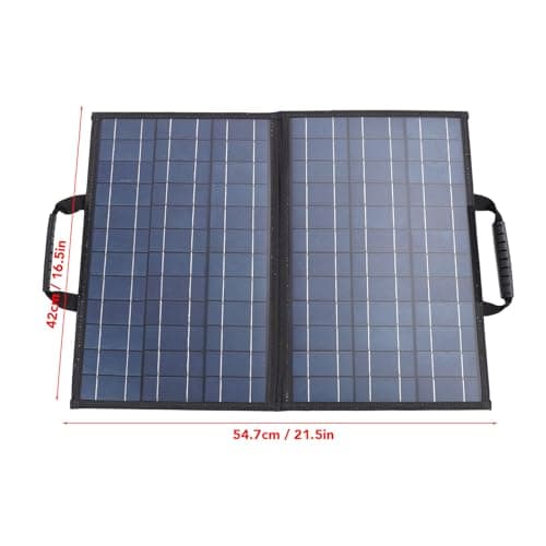 80 Watt 12 Volt Polycrystalline Solar Panel Starter Kit with Angle Adjust Meter Foldable 2 USB 1 Type C 1 DC Port Portable Solar Charger — view 2