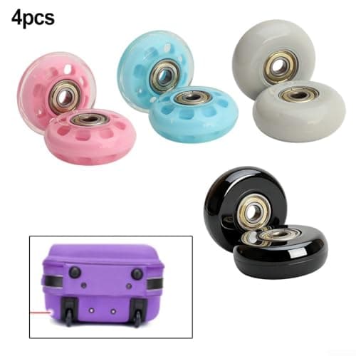 Quiet PU Luggage Wheels 50mm 8mm Axle Suitcase Repair(pink) — view 5