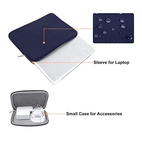 MOSISO 13.3 inch Laptop Case Neoprene Sleeve with Small Bag,Navy Blue — view 2