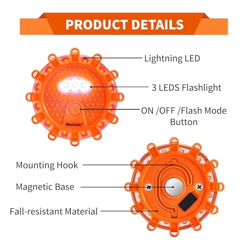 Markstor 8 Pack LEDRoad Flares, Emergency Safety Kit — view 4