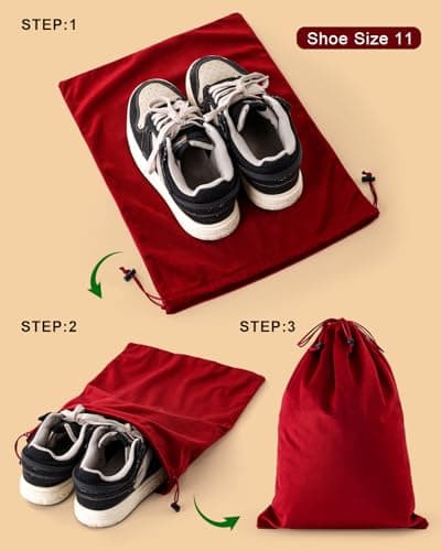 Julai Travel Shoe Bags, Velvet Drawstring Shoe Bags — view 2