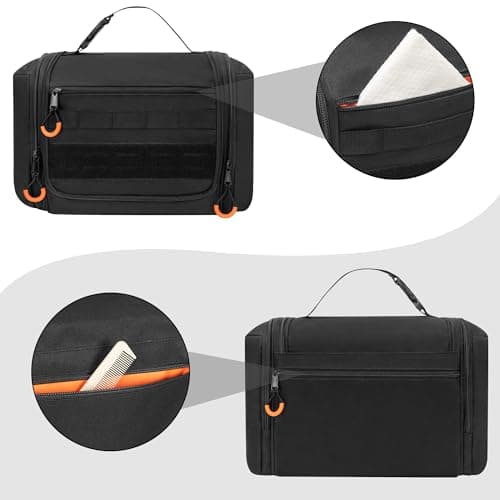 Prokva Travel Toiletry Bag for Men, Tactical Hanging Dopp Kit, Black — view 5