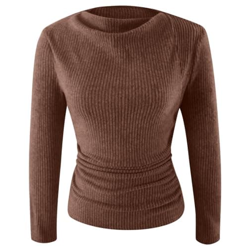 Casual Knit Thermal Underwear Top.Soft Warm Base Layer Shirt for Cold Weather Comfort and Everyday Wear with Breathable Stretch Fit, coffee, S — view 3