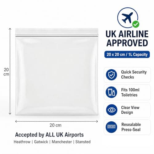 Airport Liquid Bags, 8 Pack 20 x 20cm Clear Travel Bag for Hand Luggage — view 2