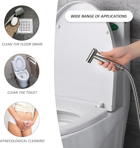 Hand Held Bidet Sprayer, Stainless Steel Portable Bidet Sprayer, Bidet Attachment for Toilet, for Bathroom Personal Hygiene Cloth Diaper Cleaning — view 4
