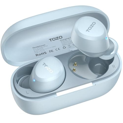 TOZO A1 Wireless Earbuds, Bluetooth 5.3 Earphones, Support APP EQ Setting, 32H Long Playtime, Ear Buds with HiFi Stereo Sound, Light-Weight Wireless Earphones, IPX5 Waterproof Blue