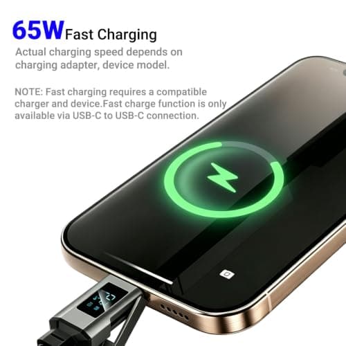 FzailproH 4-in-1 Digital Display Keychain Charging Cable, Fast Charge, 0.2M — view 5