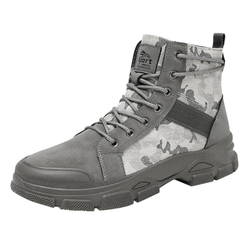 Mens Waterproof Tactical Military Boots - High-Top Hiking Shoes for Outdoor Trekking - Non-Slip Wear Resistant Combat Work Shoes, Camouflage Security Hunting Boots