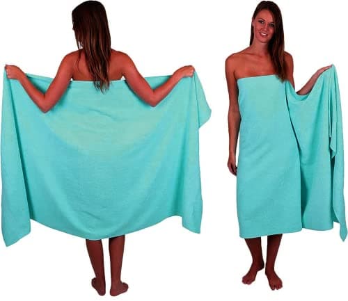 Wholesale Trade Dealz Extra Large Bath Sheet 100 x 200 cm Super Jumbo Big Bath Sheets Towels Beach Body Wrap XL Bath Towels 600-GSM (Teal/Turquoise) — view 2