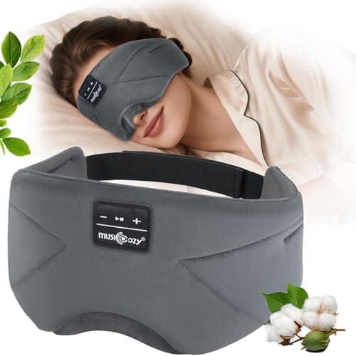 MUSICOZY Sleep Mask Headphones 100% Blockout Soft Cotton Sleep Headphones