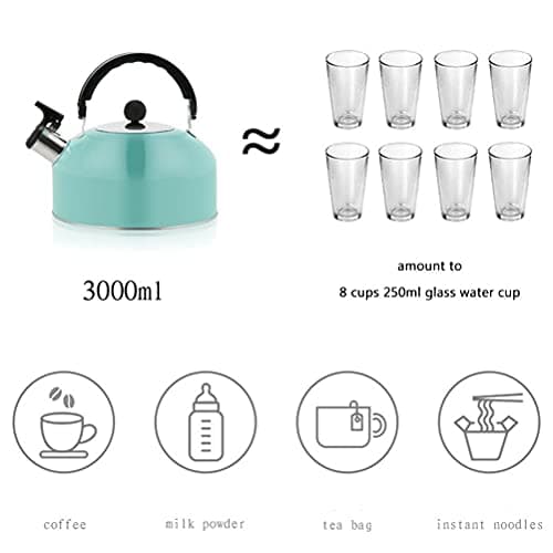 Yosoo Health Gear Stainless Steel Whistling Camping Kettle, 1.5L (Sky Blue) — view 4