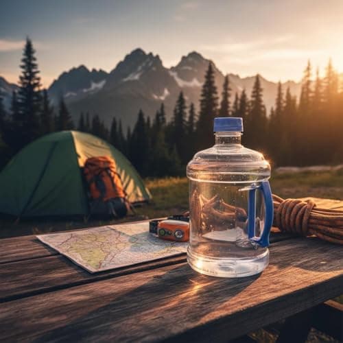 Baoblaze 3 Liters Reusable Water Bottle, Portable Water Jug with Strong Handle, Large Capacity Outdoor Container, Transparent Wide Mouth Easy Fill for Picnics Gym Car Travel, Clear Blue — view 6