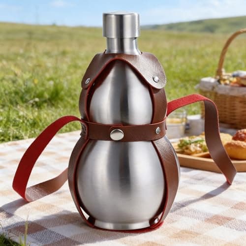 XAGMODSHN 500ml Gourd Shape Water Bottle with Faux Leather Strap — view 4