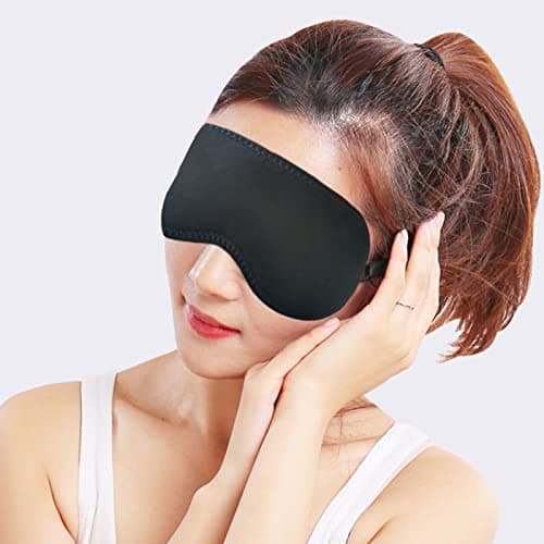 Blackout Eye Mask, Black Magnet Blindfold Sleep Mask Eye Shade Cover with Adjustable Strap for Home, Travel, Nap, Work, Magnetic Therapy, Headache Relief, Helps Sleep Better Women Men — view 5