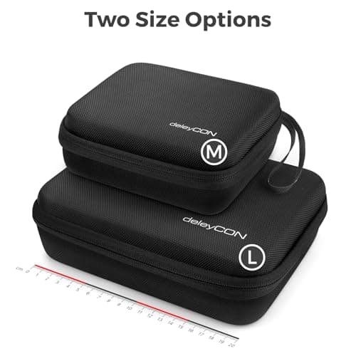 deleyCON Travel Accessories Organiser Bag Felt Large - Hard Case with Dividers - for Electronics, Charger, Power Supply, Cable, Car, Travel Accessories, Hair Clipper, Camera, Tools - Black — view 3