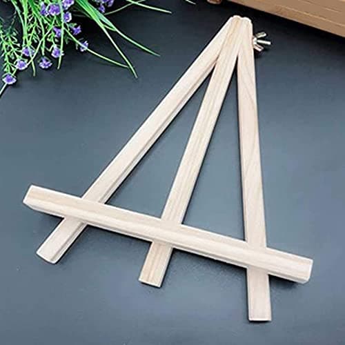 iFutniew 9.4 Inch Tall Natural Pine Tripod Easel Photo Painting Display Portable Tripod Stand and Adjustable Desk Stand (12 Pack) — view 3