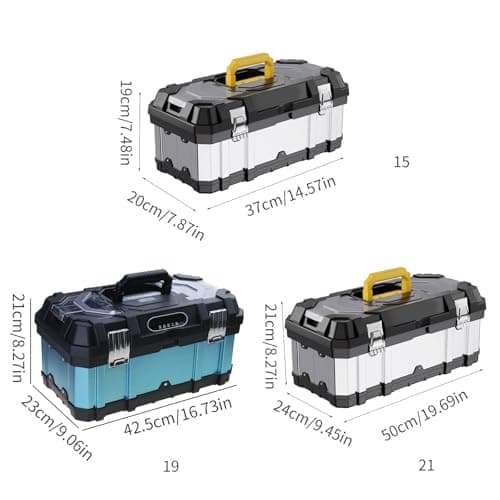 Stainless Steel Tool Box Portable Toolbox Electrician Hardware Storage Box Large Capacity Industrial Suitcase Tool Bag Multi Functional Toolbox Set — view 3