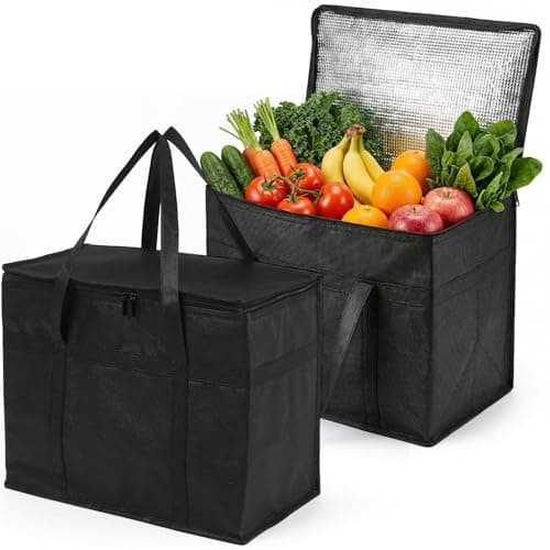 Cool Bag 2Pack - 30L Cooler Bags for Frozen & Hot Food Delivery, Insulated Shopping Bag Foldable Thermal Bags for Camping Picnic Outdoor BBQ