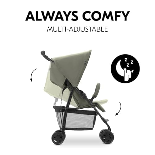 hauck Sport, Olive - Super Lightweight Travel Pushchair with Raincover (only 5.9 kg) Compact & Foldable, Fully Reclining, XL Storage Basket, from Birth up to 15 kg — view 4