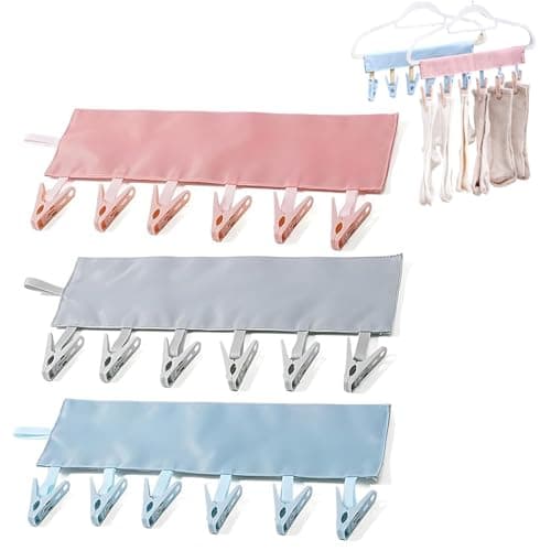 Muzrunq Travel Hangers, Portable Foldable Hangers with 6 Clips for Swimsuit Towel & Sock Space-Saving Drying Rack for Hotels, Camping. — view 5