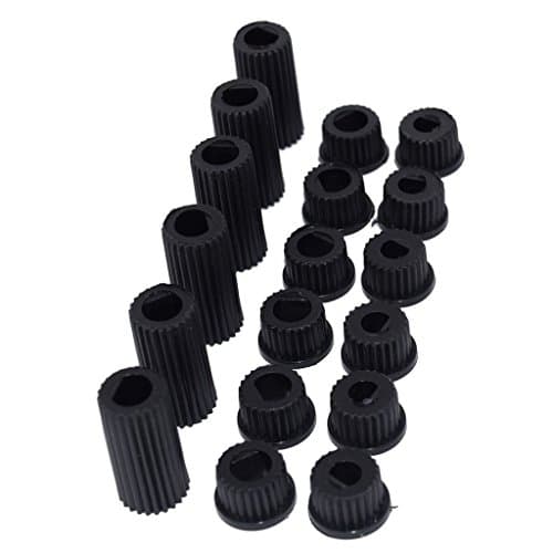 Ufixt Universal Cooker Control Knobs | 6 Pack Black Oven Dial Kit | Includes 18 Adapters for All Shaft Sizes | compatible with AEG Beko Bosch — view 6