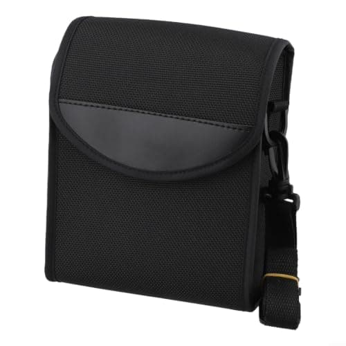 Evenoonest Compact Black Binoculars Case for 42mm Objectives, 1680D Cloth Carry Bag with 114cm Strap, Lightweight Storage for Cameras and Optics