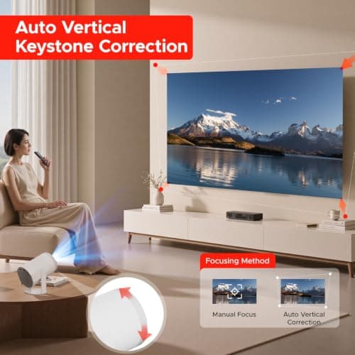 New Generation Turn 1 Projector 2026 | Supports 1080P With Android 14.0 | 200 ANSI Lumen Smart Projector, Native 720P Mini Projector For Bedroom | Screen Mirroring for iOS/Android | Gaming & HDMI — view 5