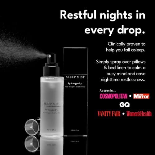 Longevity Sleep Kit Bundle – 100% Mulberry Silk Eye Mask with Silver Ion Infusion & Deep Sleep Mist (60ml) – Blackout Sleep Mask + Natural Pillow Spray with Essential Oils for Restful Sleep — view 5