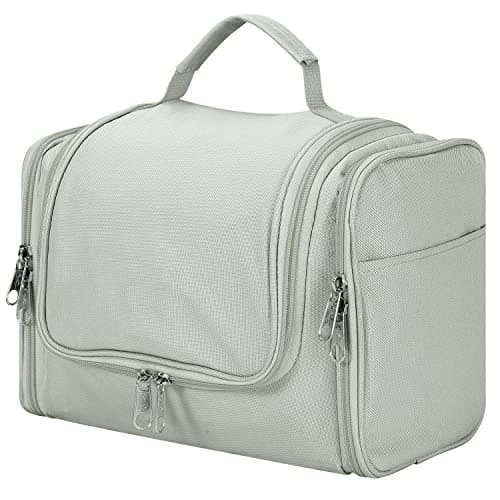 Vinsani Premium Toiletry Bag Large Capacity Many Compartments Hygiene Wash Bag Bathroom Shower Portable Hanging Travel Organiser Waterproof Cosmetic Makeup Toiletries for Men & Women – Light Grey — view 3